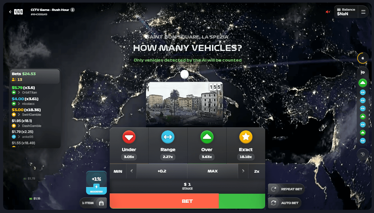 Rush Hour CCTV Betting Game