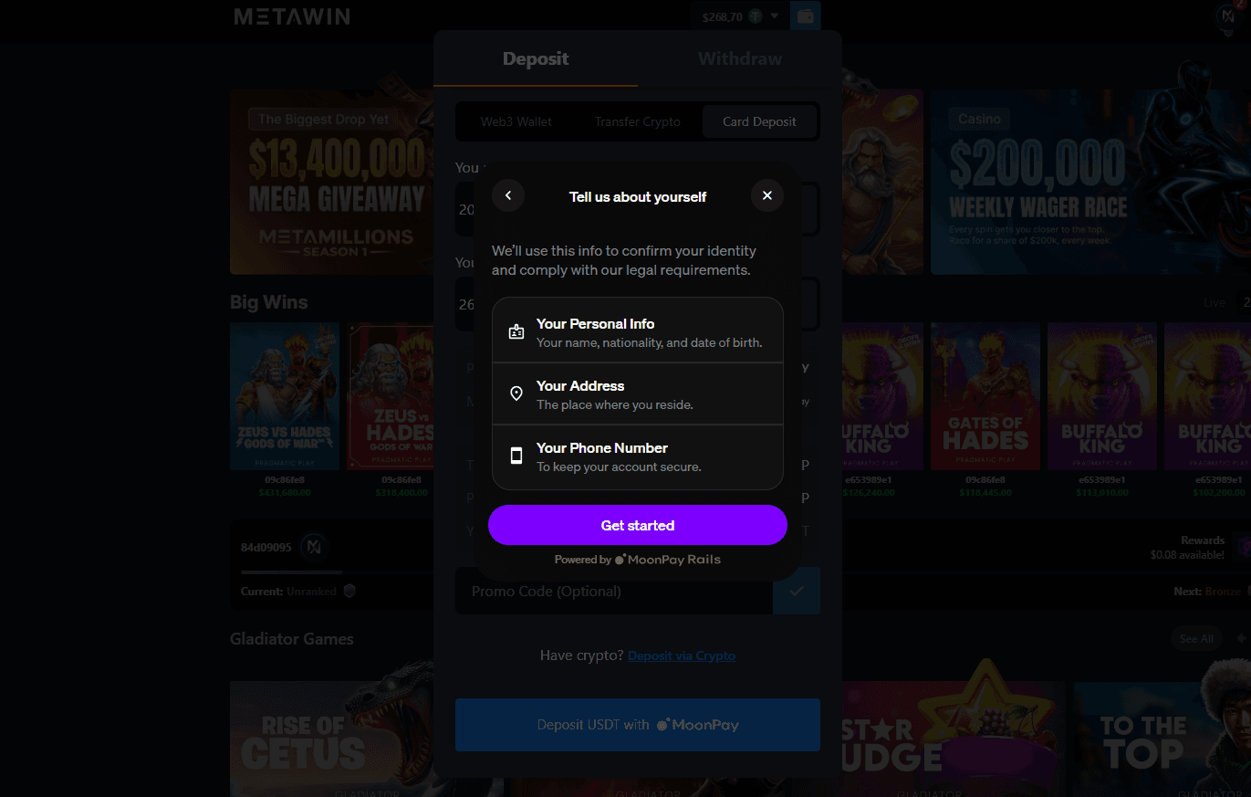 Registering with MoonPay
